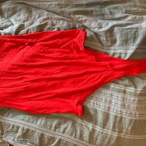 Women's Bright Orange Sleeveless Bodysuit